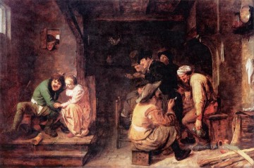 scène de taverne vie rurale baroque Adriaen Brouwer Peinture à l'huile